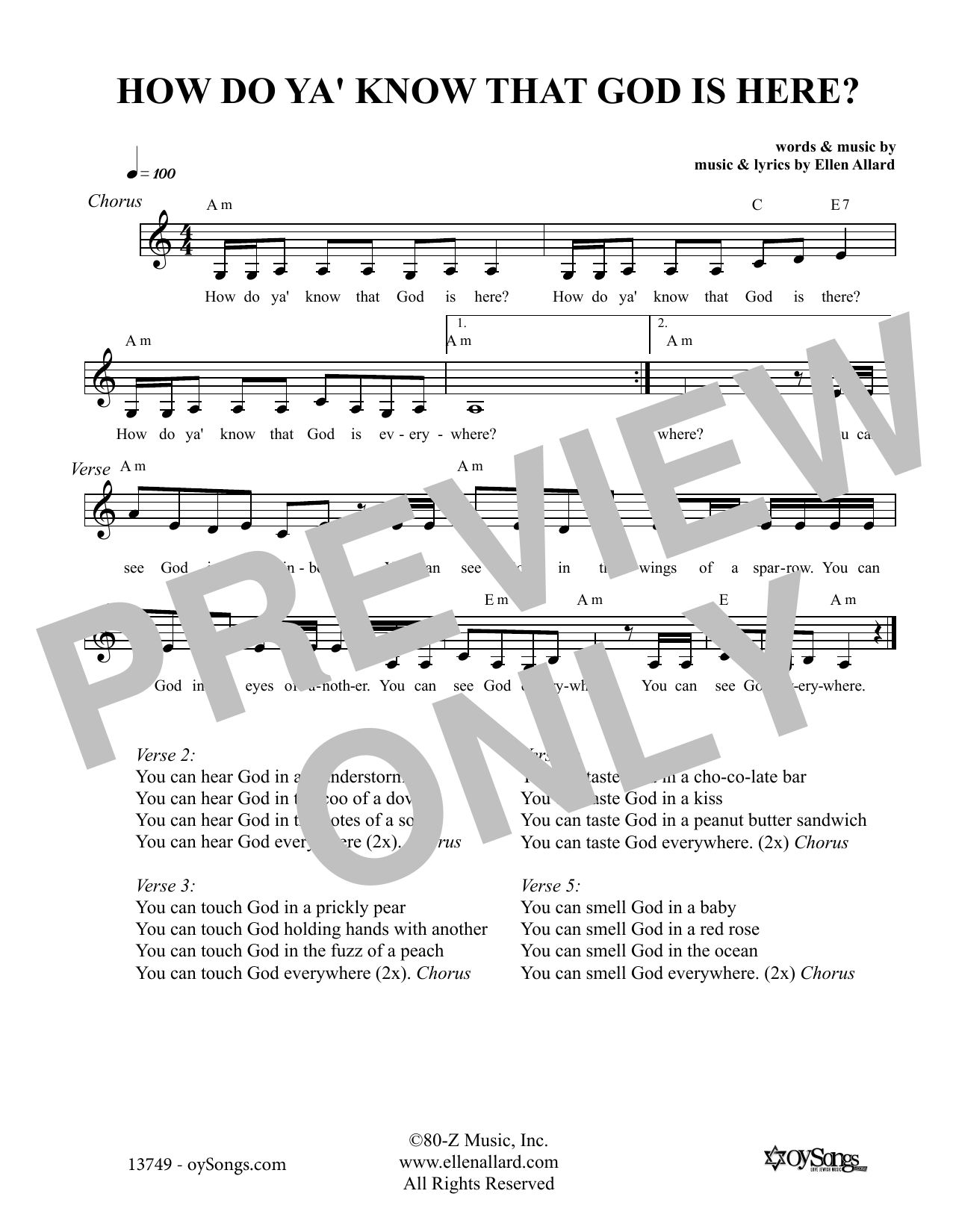 Produktgalerie: Seite 1 von 1 How Do You Know That God Is Here, Ellen Allard, Melodieinstrument