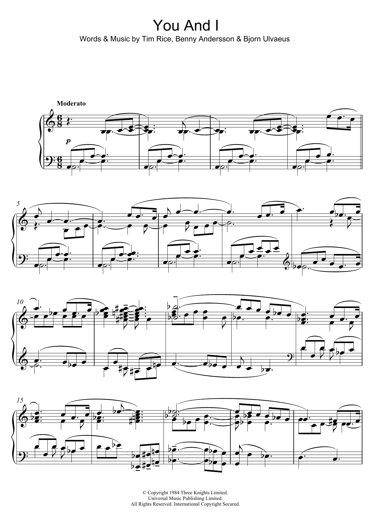 Product picture to: You and I (from "Chess")