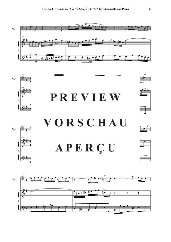 Product gallery: Page 10 of 21 Viola da Gamba Sonata Nr. 1, BWV 1027 , , (Cello + Klavier)