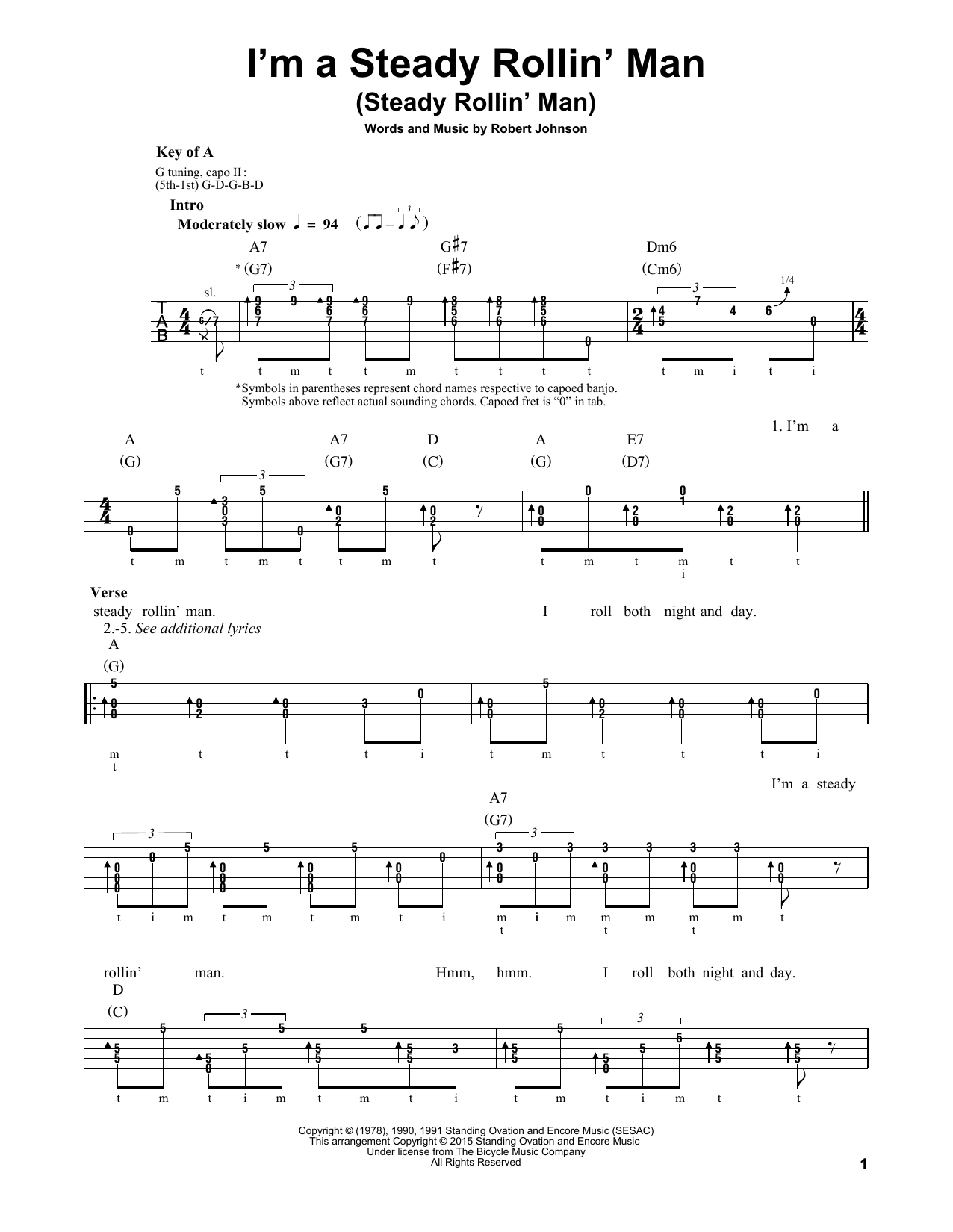 Produktgalerie: Seite 1 von 1 I'm A Steady Rollin' Man (Steady Rollin' Man), Robert Johnson, Banjo