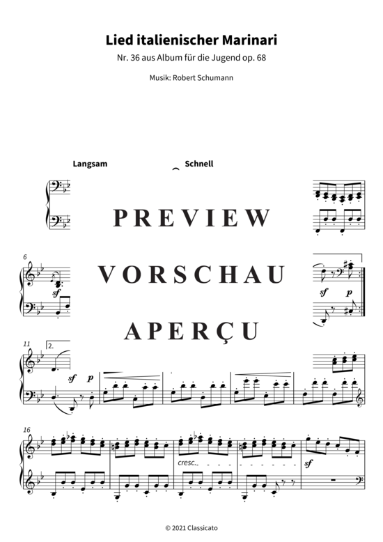 Produktgalerie: Seite 4 von 5 Lied italienischer Marinari - Nr. 36 aus Album für die Jugend op. 68 , , Klavier Solo