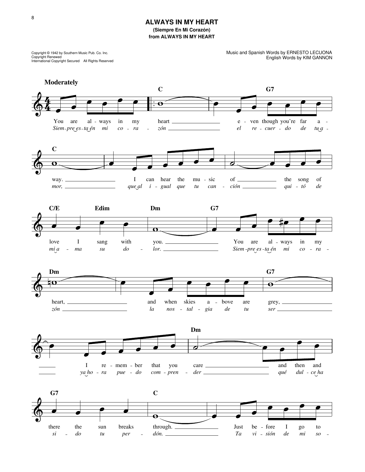 Produktgalerie: Seite 1 von 1 Always In My Heart (Siempre En Mi Corazon), Glenn Miller