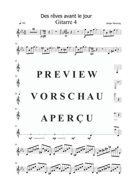 gallery: Des rêves avant le jour, , Gemischtes Ensemble - Gitarre 4 Einzelstimme
