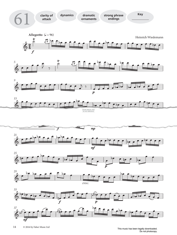 Product gallery: Page 1 of 1 Study No.61 'Allegretto' (from 'More Graded Studies For Saxophone Book Two'), Heinrich Weidemann
