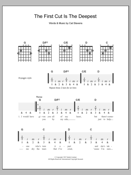Product gallery: Page 1 of 1 The First Cut Is The Deepest, Cat Stevens