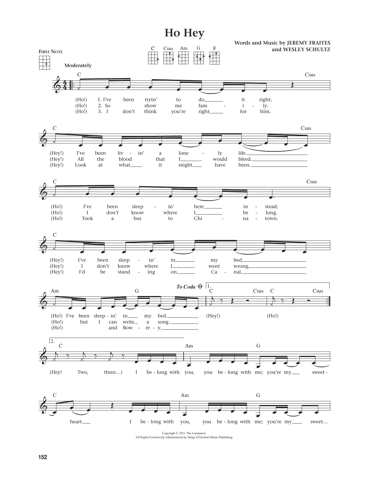 Product gallery: Page 1 of 1 Ho Hey (from The Daily Ukulele) (arr. Jim Beloff), The Lumineers