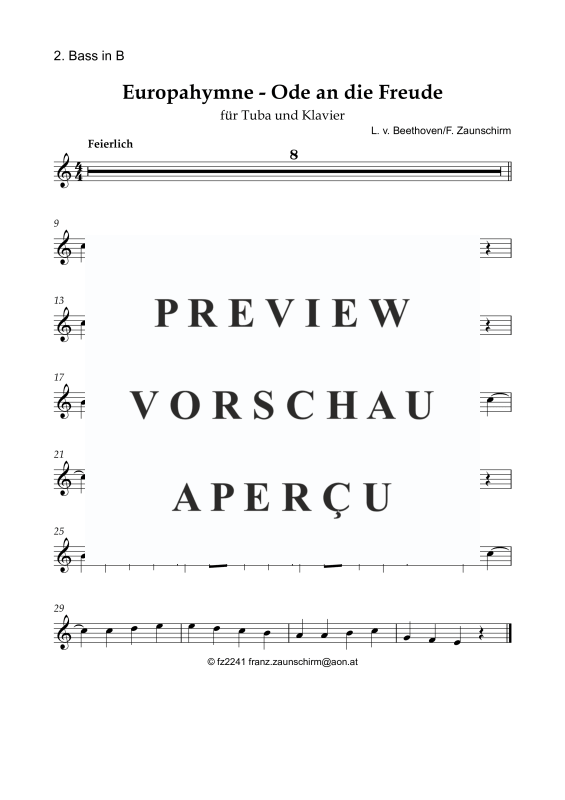 Product gallery: Page 10 of 10 Europahymne - Ode an die Freude, , Tuba and Piano
