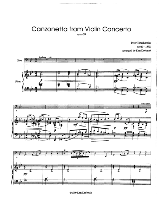 Product picture to: Canzonetta Pytor Tchaikovsky