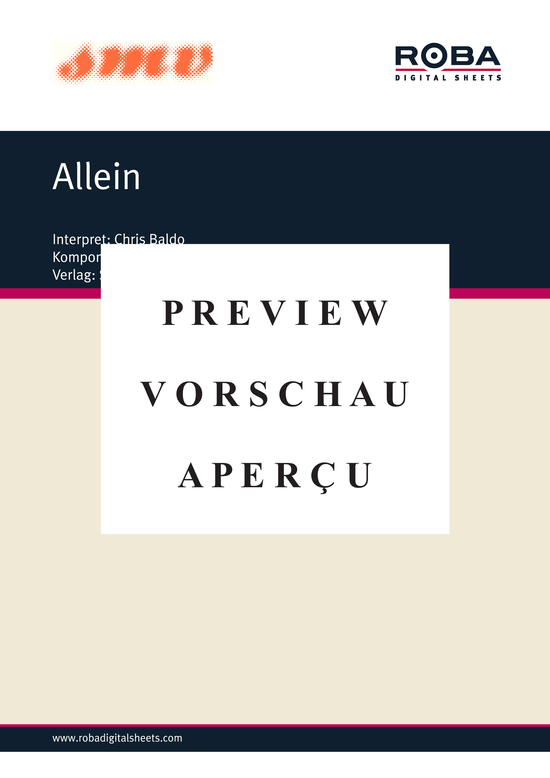 Product gallery: Page 2 of 3 Allein  , Baldo, Chris, Piano and Voice