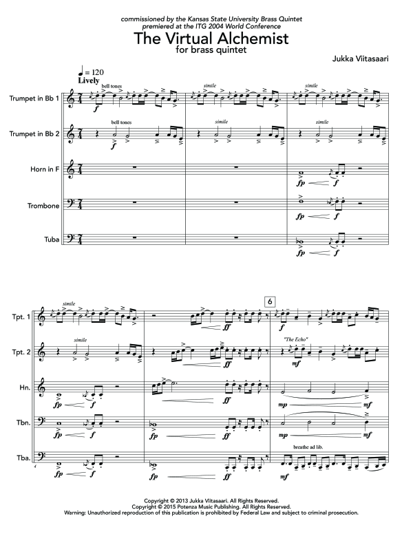 Produktgalerie: Seite 1 von 11 Virtual Alchemist, The, , (Blechbläser Quintett)