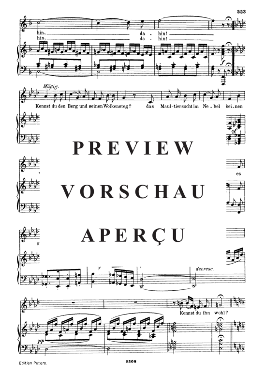 Product gallery: Page 4 of 5 Mignons Gesang D.321, Kennst du das Land, , High Voice and Piano