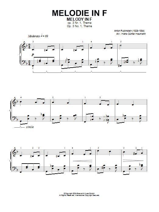 Product gallery: Page 1 of 1 Melody In F, Anton Rubinstein