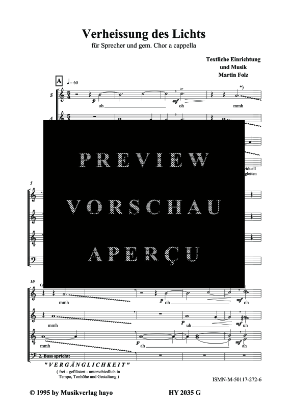 gallery: Verheissung des Lichts, , (Gemischter Chor und Sprecher)