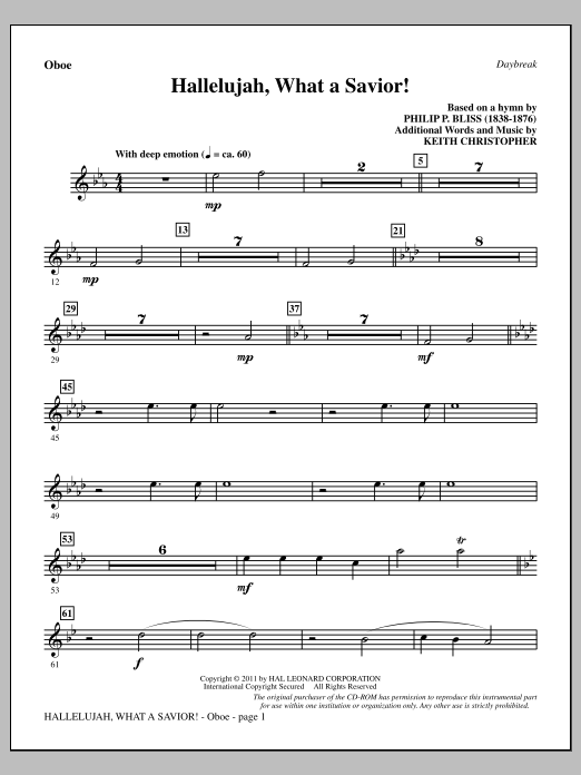 Produktbild zu: Hallelujah, What A Savior! - Oboe
