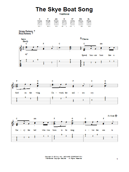 Product gallery: Page 1 of 1 The Skye Boat Song, Traditional