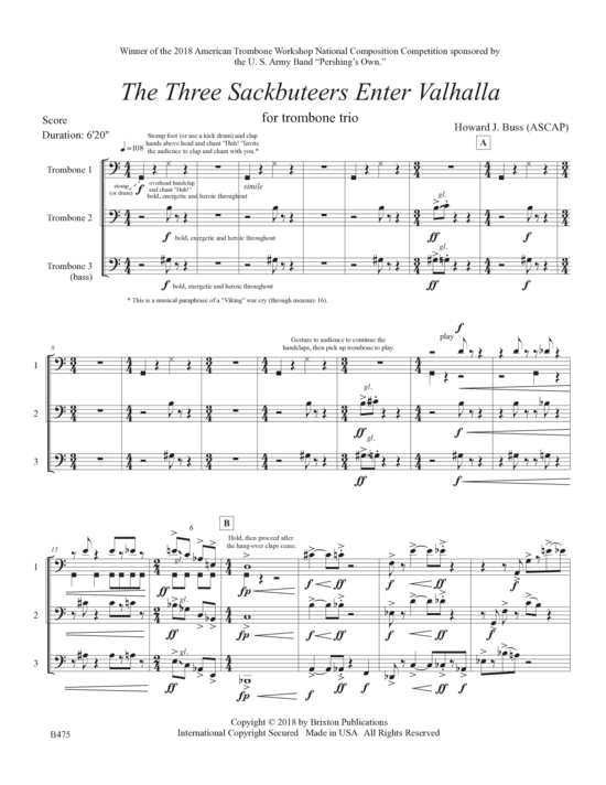 Product picture to: Three Sackbuteers Enter Valhalla, The Howard J. Buss