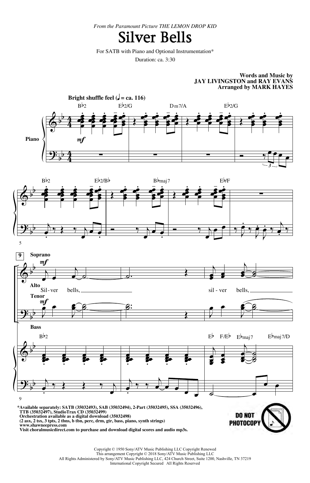 Produktbild zu: Silver Bells (arr. Mark Hayes)