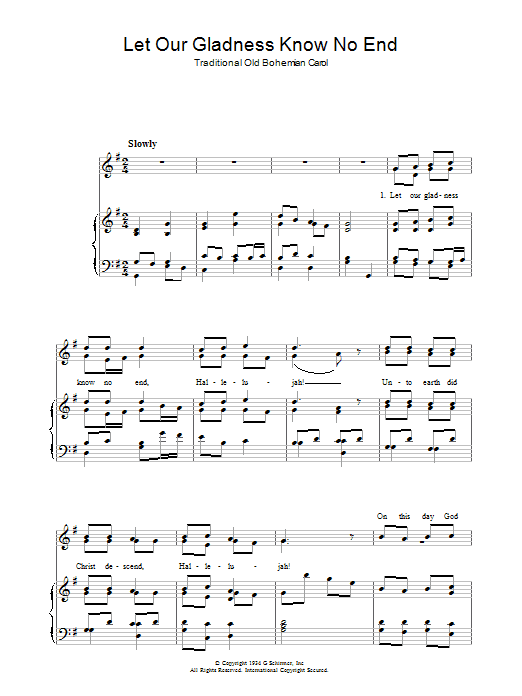 Product gallery: Page 1 of 1 Let Our Gladness Know No End, Christmas Carol