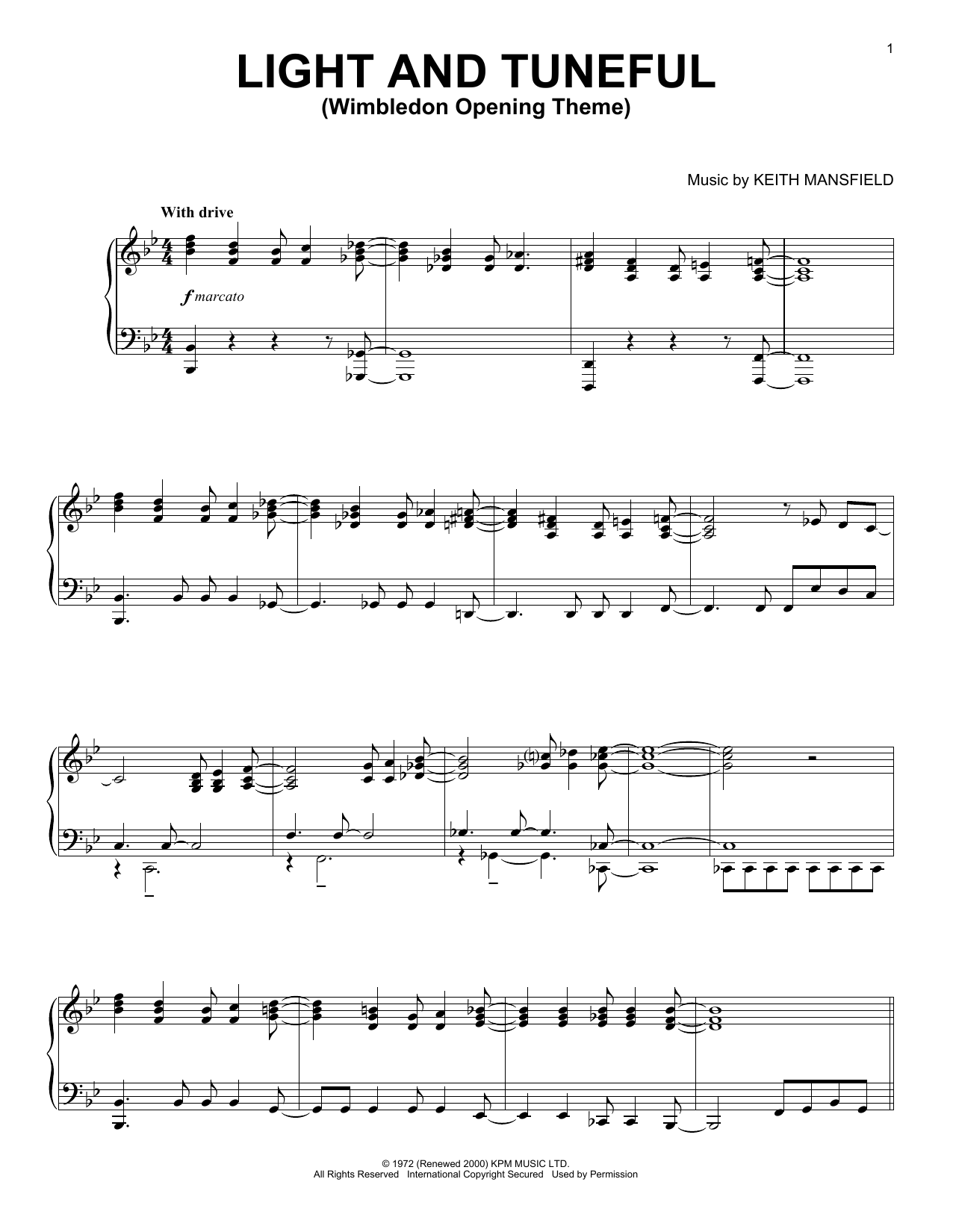 Product picture to: Light And Tuneful (Wimbledon Opening Theme)