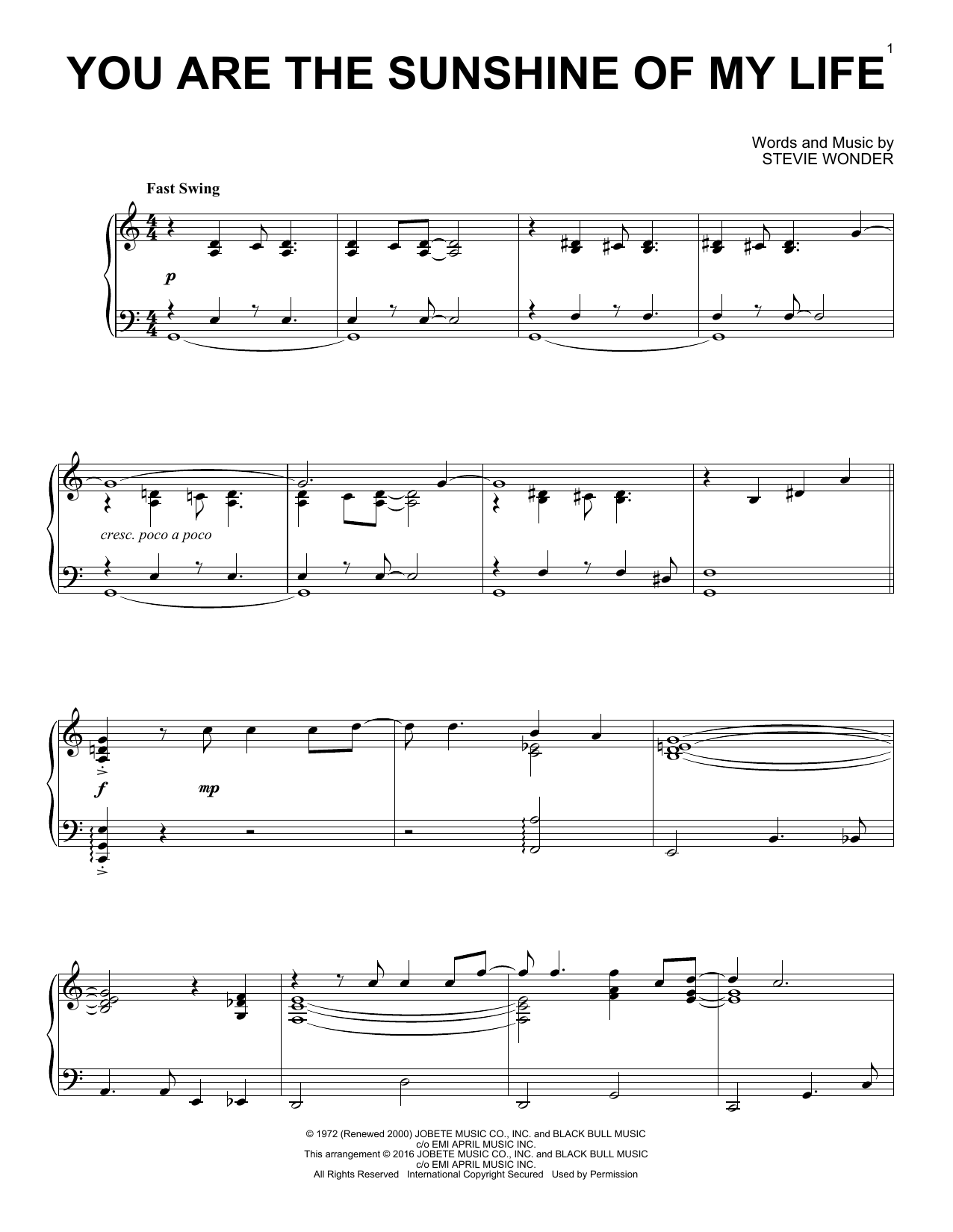 Produktbild zu: You Are The Sunshine Of My Life [Jazz version]