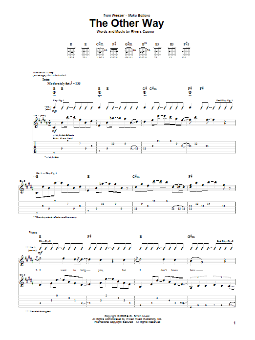 Produktgalerie: Seite 1 von 1 The Other Way, Weezer, Gitarre
