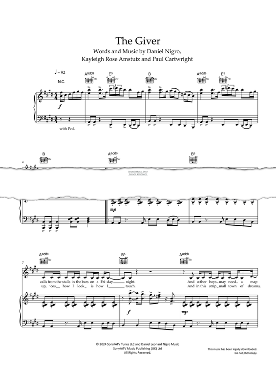 Produktgalerie: Seite 1 von 1 The Giver, Chappell Roan, Gesang, Gitarre, Klavier