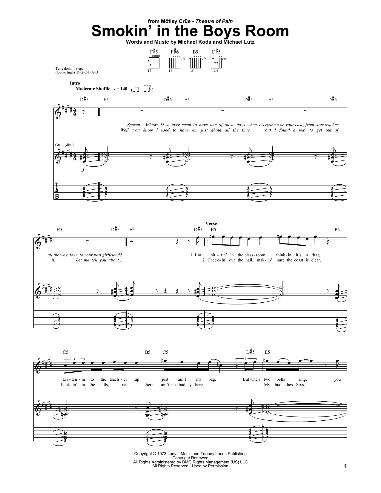 Product gallery: Page 1 of 1 Smokin' In The Boys Room, Motley Crue