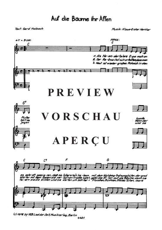 Product gallery: Page 4 of 4 Auf Die Bäume Ihr Affen , , Piano and Voice