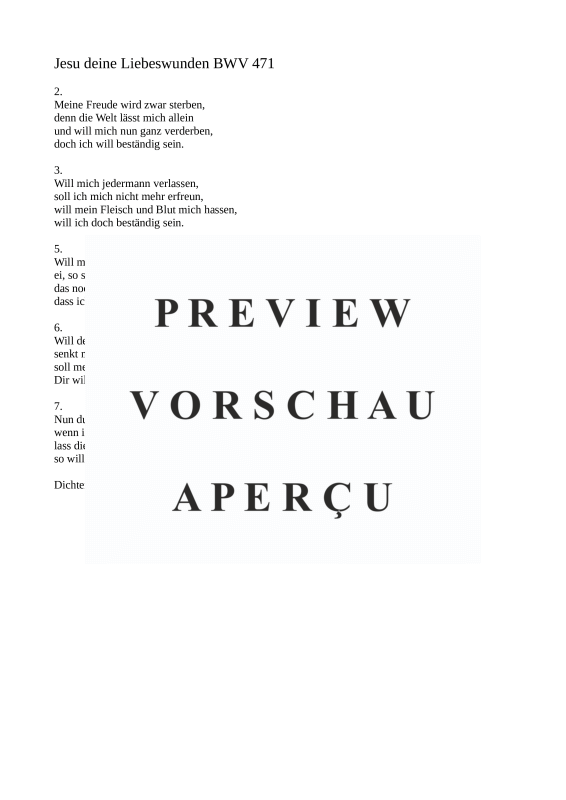 gallery: Jesu, deine Liebeswunden BWV 471, , Gemischter Chor