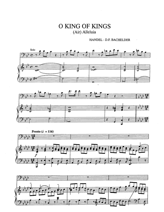 Product picture to: O King of Kings G.F. Handel