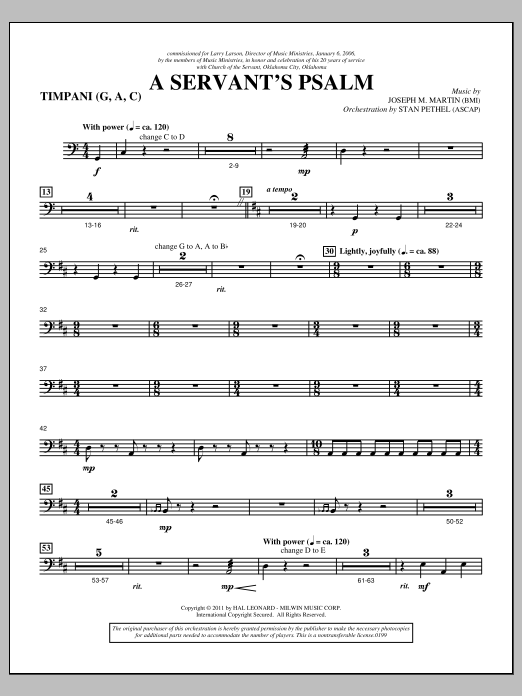 Product picture to: A Servant's Psalm - Timpani