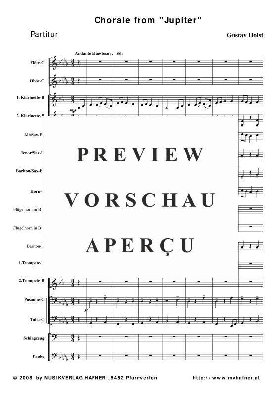 Product gallery: Page 5 of 11 Jupiter aus ´Die Planeten´, , (large wind orchestra)