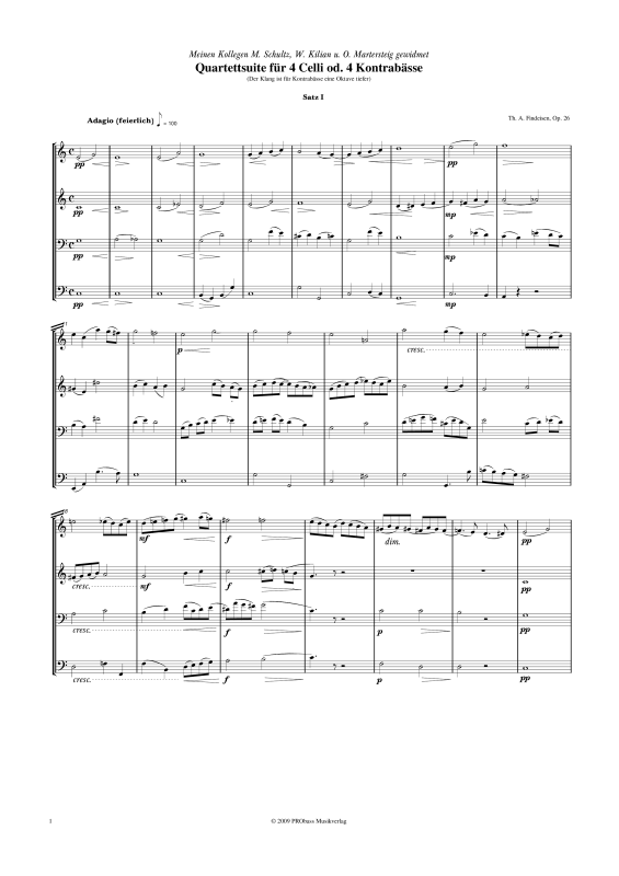 gallery: Quartettsuite, , Double Bass Quartet - Score