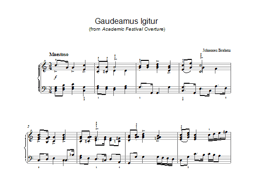 Product gallery: Page 1 of 1 Gaudeamus Igitur (from Academic Festival Overture), Johannes Brahms
