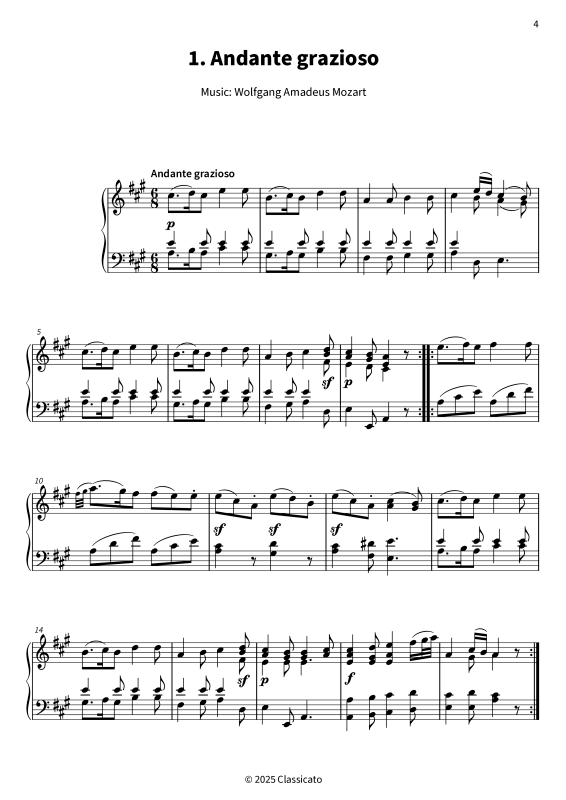 Produktgalerie: Seite 1 von 11 Piano Sonata No. 11, K. 331, , Klavier Solo