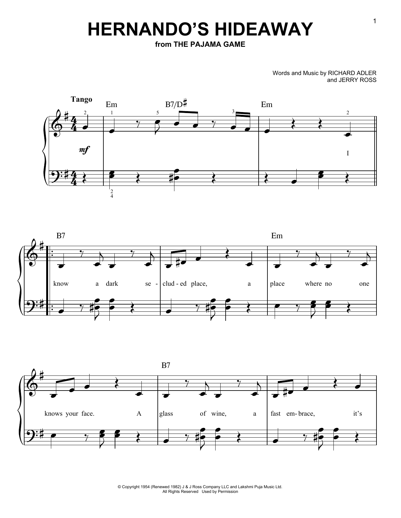 Produktgalerie: Seite 1 von 1 Hernando's Hideaway, Richard Adler, Klavier