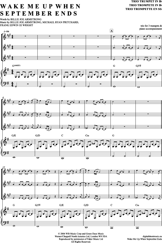 Produktbild zu: Wake Me Up When September Ends Green Day