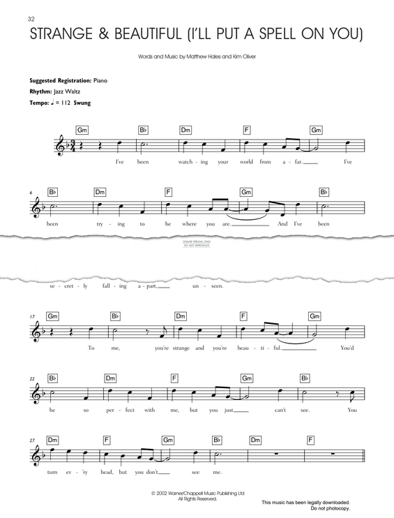 Produktgalerie: Seite 1 von 1 Strange & Beautiful (I'll Put A Spell On You), Aqualung, Gesang, Gitarre, Keyboard