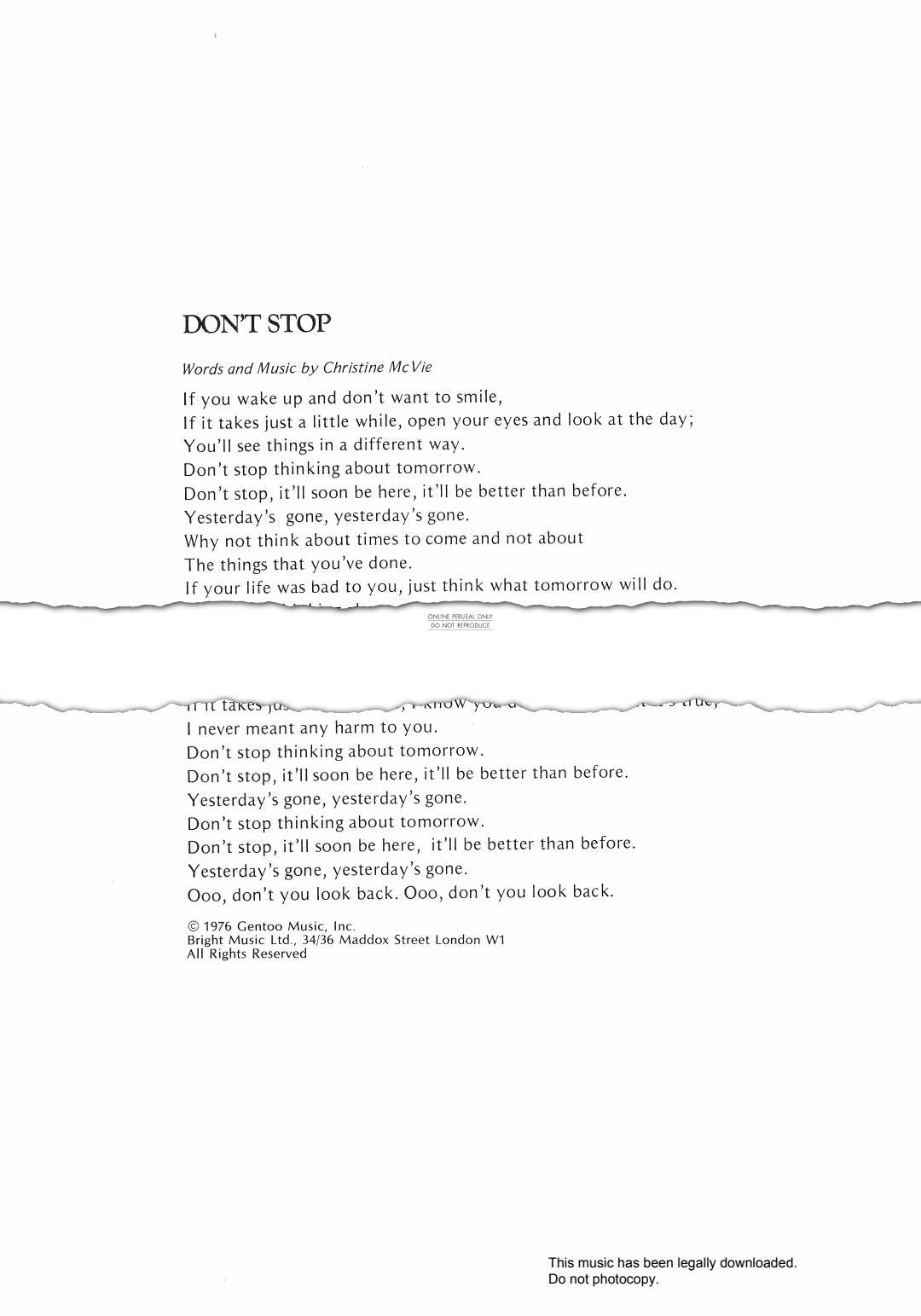 gallery: Don't Stop, Fleetwood Mac