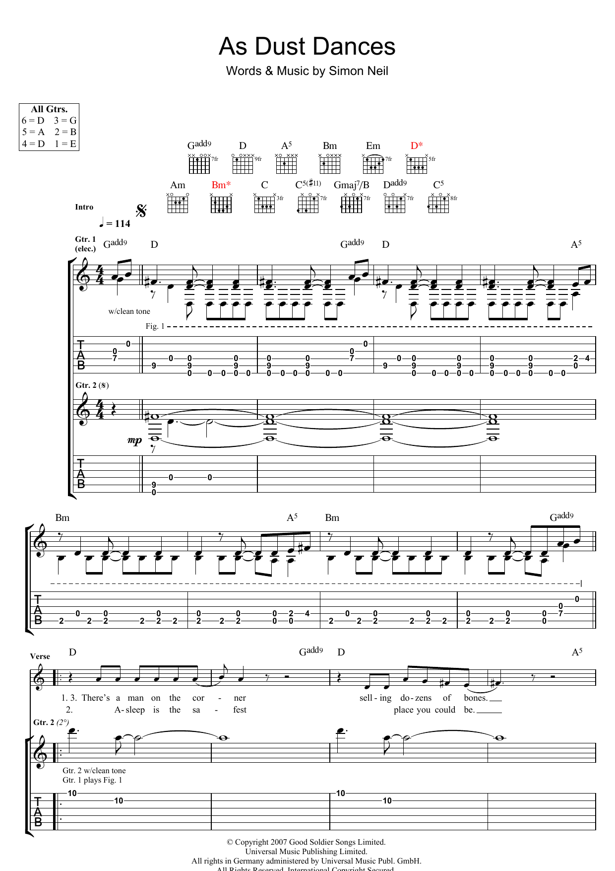 Produktgalerie: Seite 1 von 1 As Dust Dances, Biffy Clyro, Gitarre