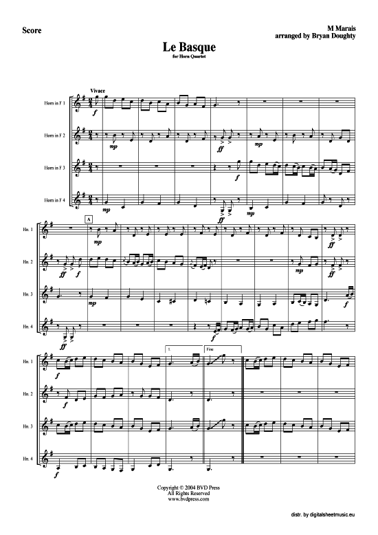 Produktbild zu: Le Basque Marin Marais (arr. Bryan Doughty)