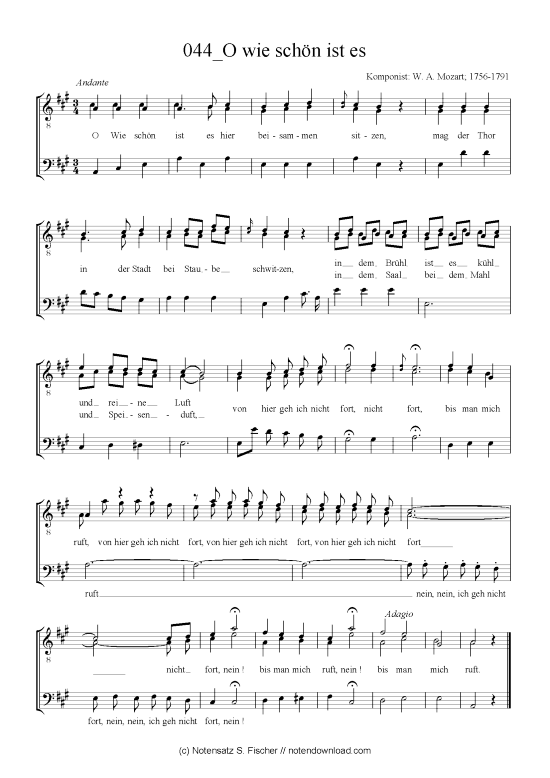 Product picture to: O wie schön ist es W. A. Mozart (1756-1791)