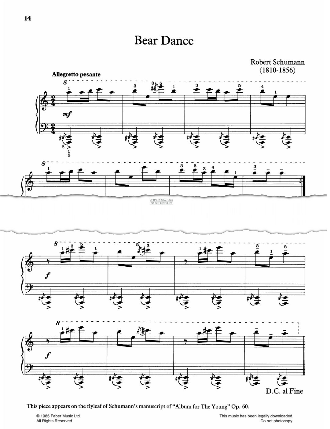 Produktgalerie: Seite 1 von 1 Bear Dance, Robert Schumann, Klavier