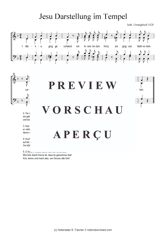 Product picture to: Jesu Darstellung im Tempel Das geistliche Volkslied