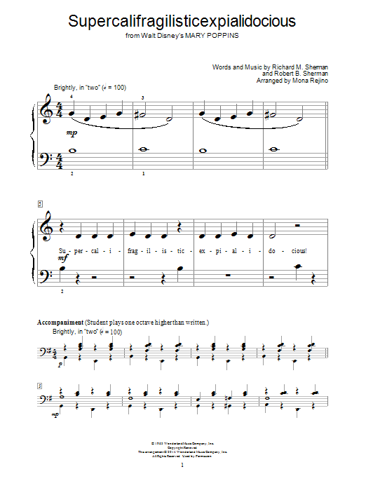 Produktbild zu: Supercalifragilisticexpialidocious (from Mary Poppins) (arr. Mona Rejino)