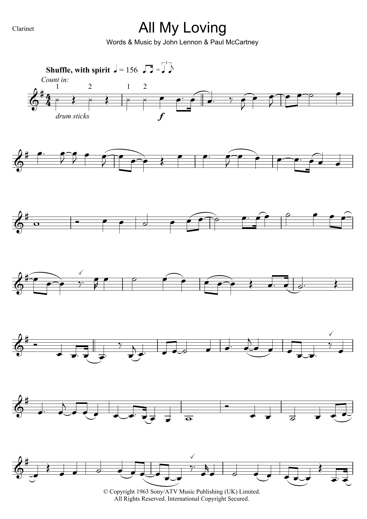 Product gallery: Page 1 of 1 All My Loving, The Beatles