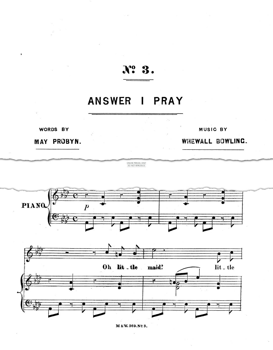 Produktgalerie: Seite 1 von 1 Answer I Pray, Whewall Bowling, Gesang, Klavier