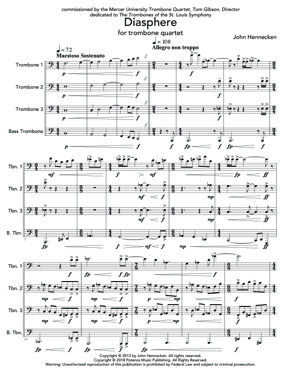 Product gallery: Page 1 of 11 Diasphere, , (Trombone quartet)