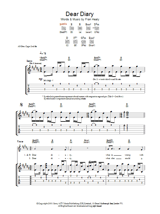 Produktgalerie: Seite 1 von 1 Dear Diary, Travis, Gitarre