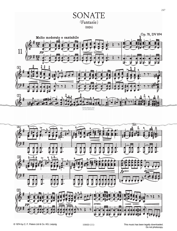 Produktgalerie: Seite 1 von 1 Piano Sonata Op. 78 D894, Franz Schubert, Klavier